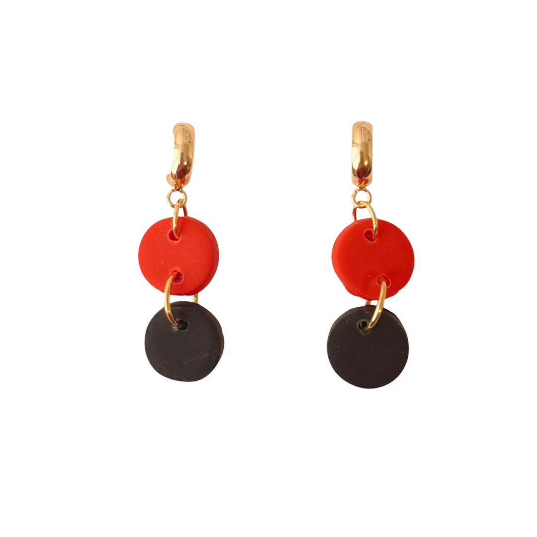 Sweet Tree Ember, handcrafted polymer clay earrings