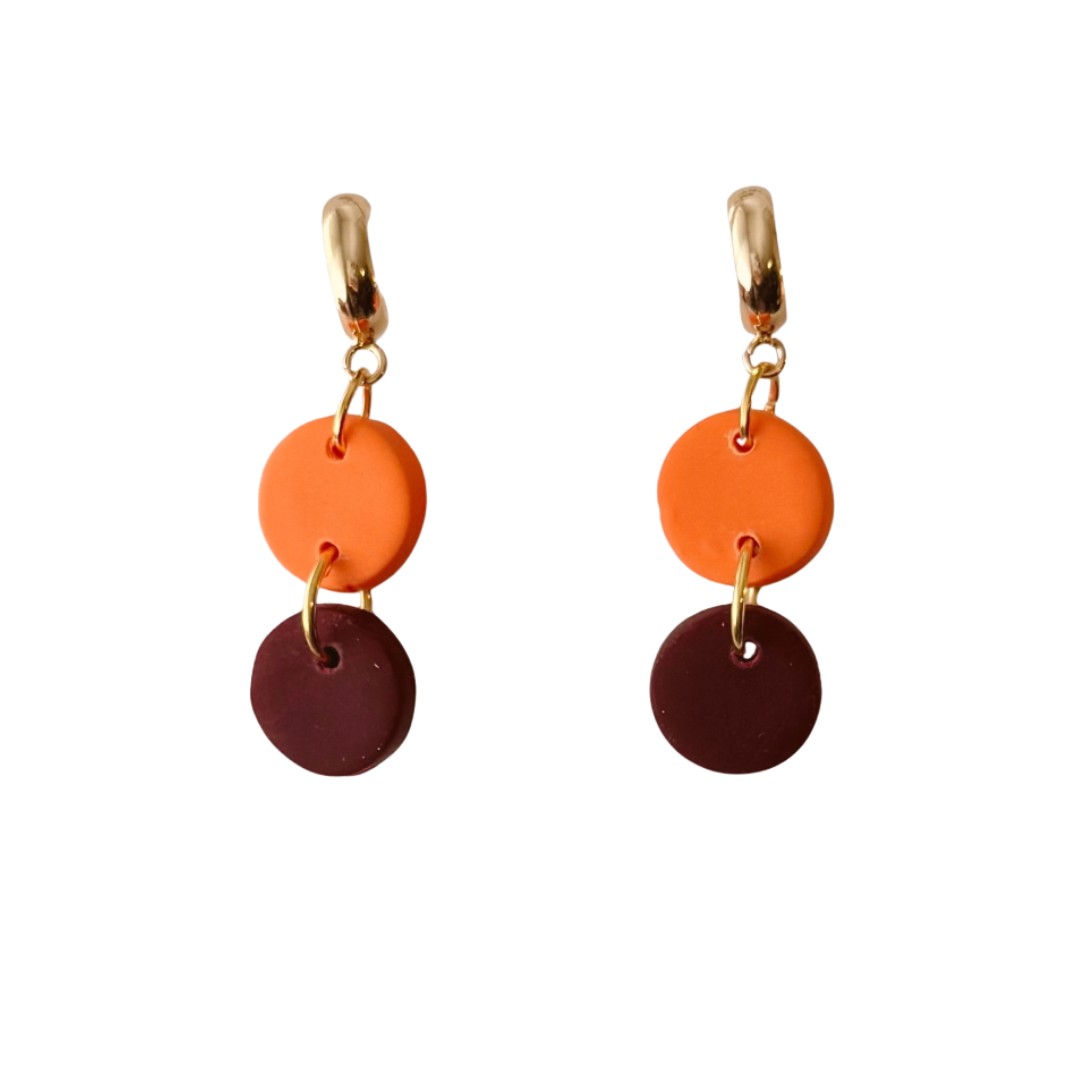 Sweet Tree Ember, handcrafted polymer clay earrings
