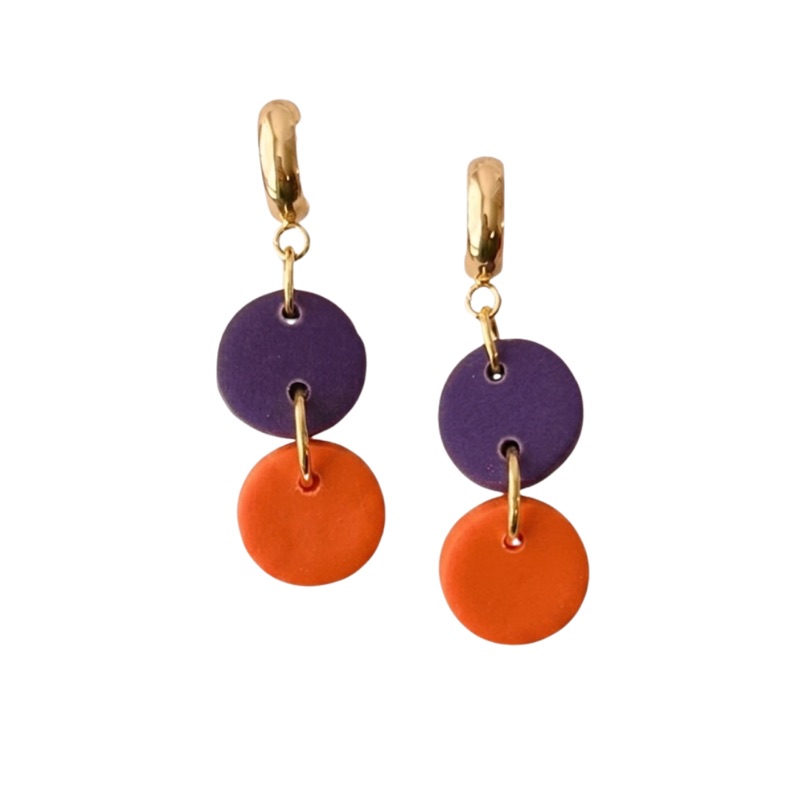 Sweet Tree Ember, handcrafted polymer clay earrings
