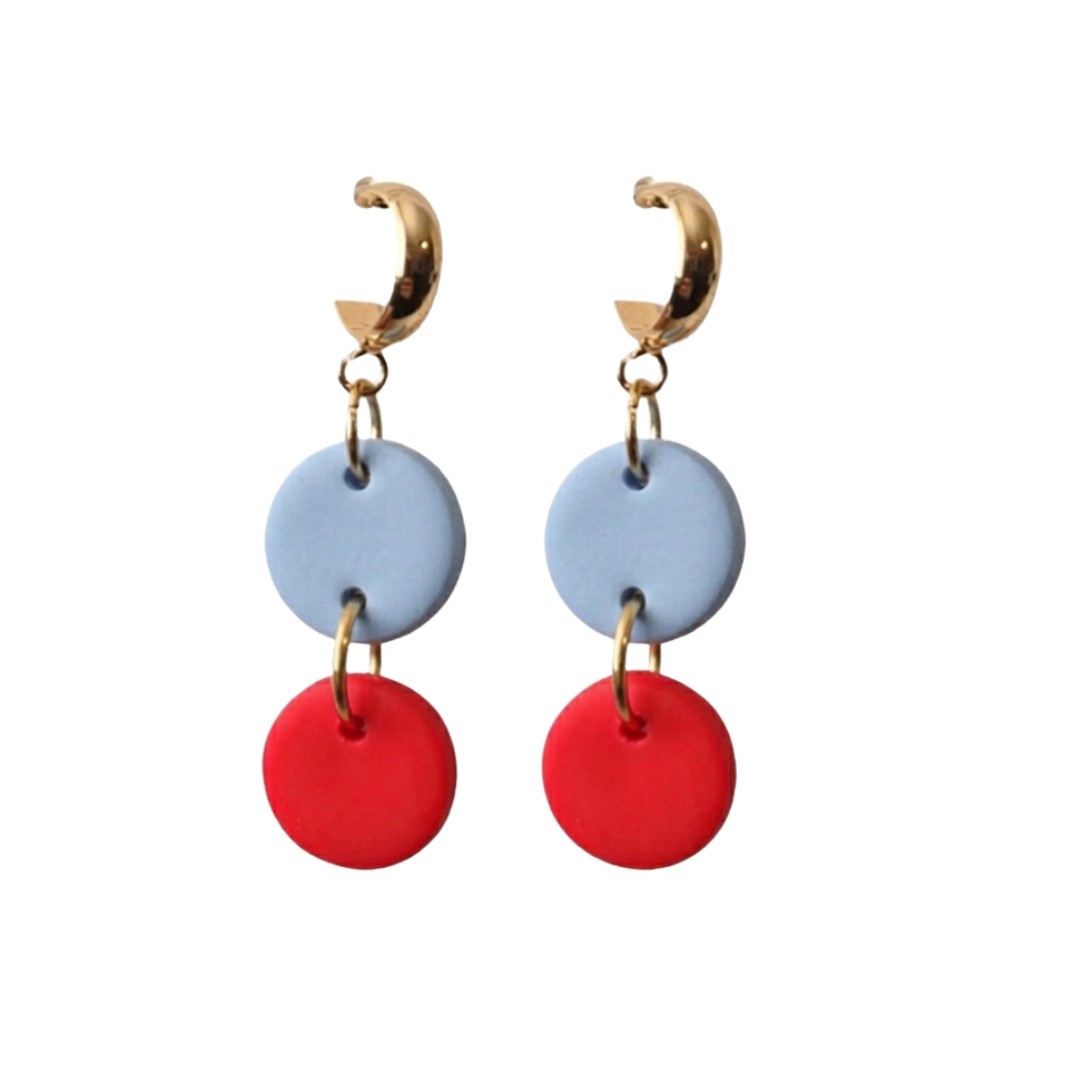 Pale Blue and Red
