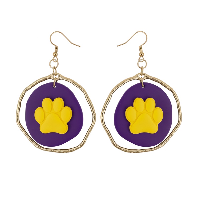 Sweet Tree Paw Print Earring Set, handcrafted polymer clay earrings