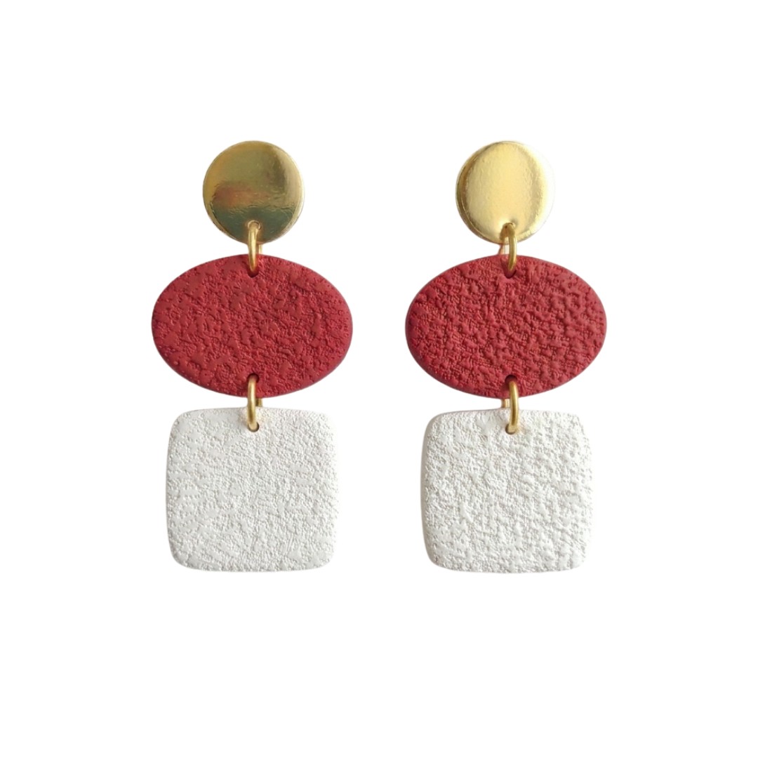 Sweet Tree Crimson & White game day earrings