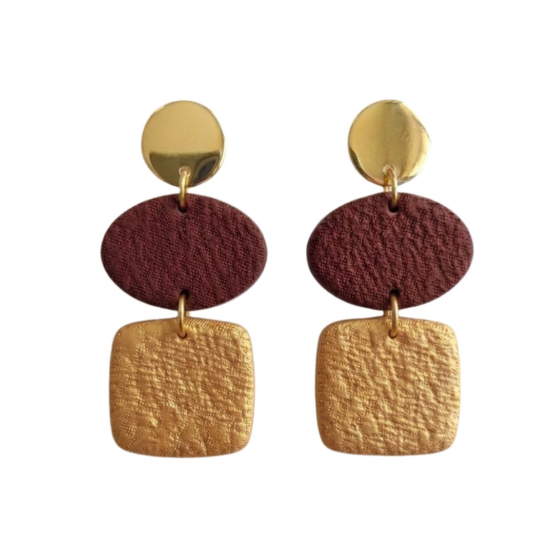 Sweet Tree Garnet & Gold game day earrings