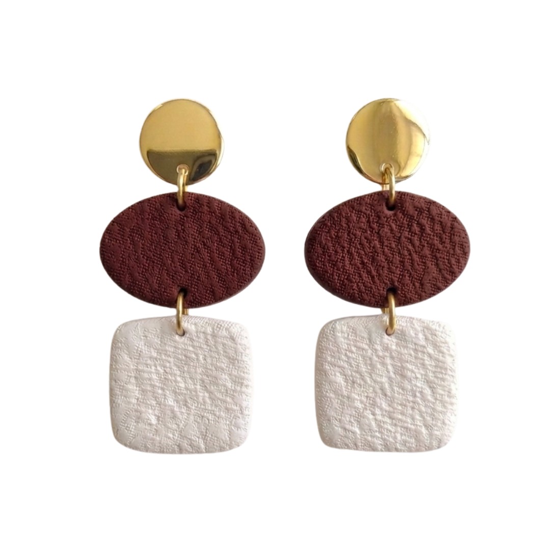 Sweet Tree Maroon & White game day earrings