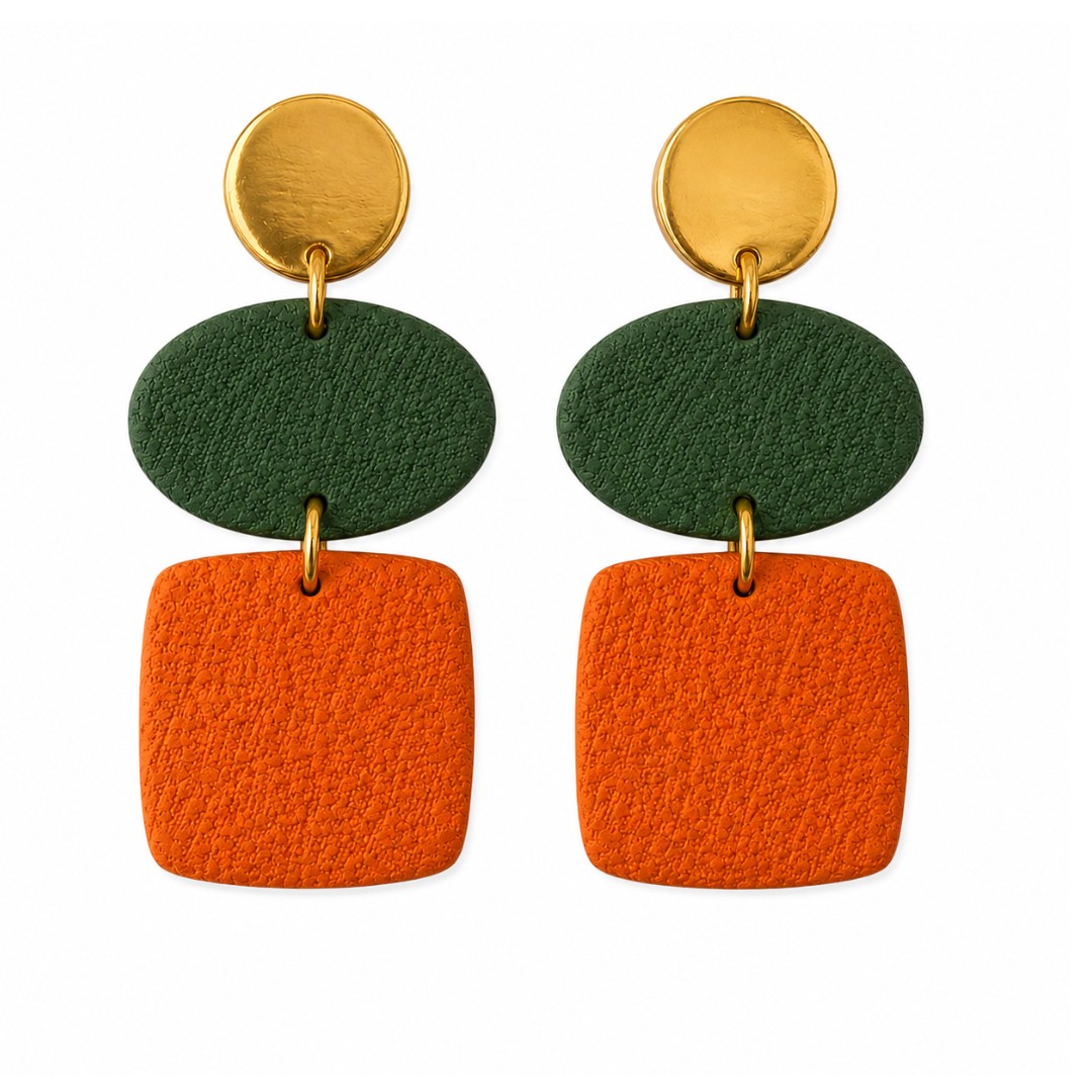 Sweet Tree Orange & Green game day earrings