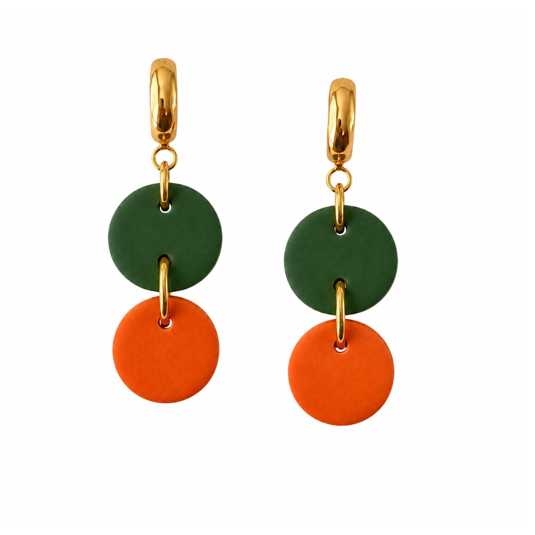 Sweet Tree Ember, handcrafted polymer clay earrings