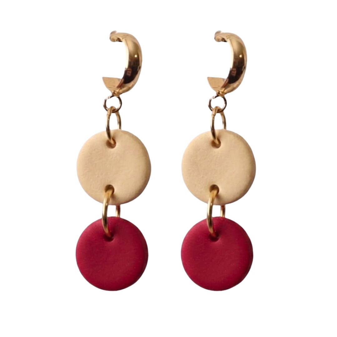 Sweet Tree Ember, handcrafted polymer clay earrings