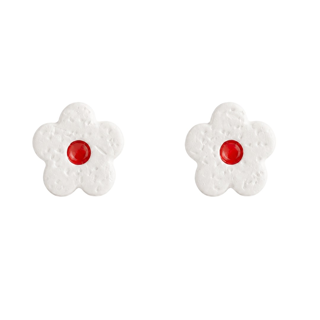 Sweet Tree Flower Stud, handcrafted polymer clay earrings