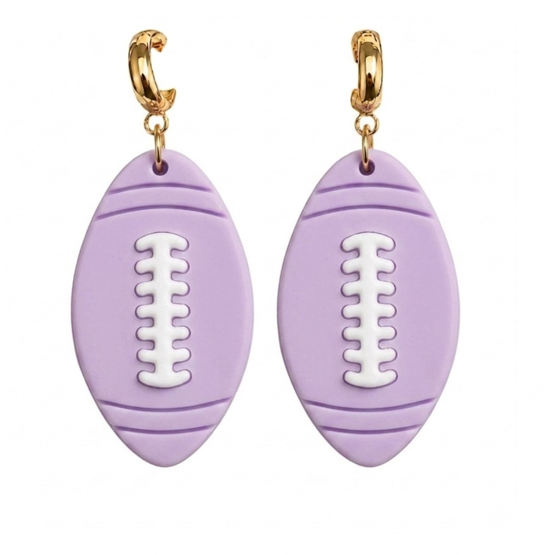 Sweet Tree Football Huggies, handcrafted polymer clay earrings