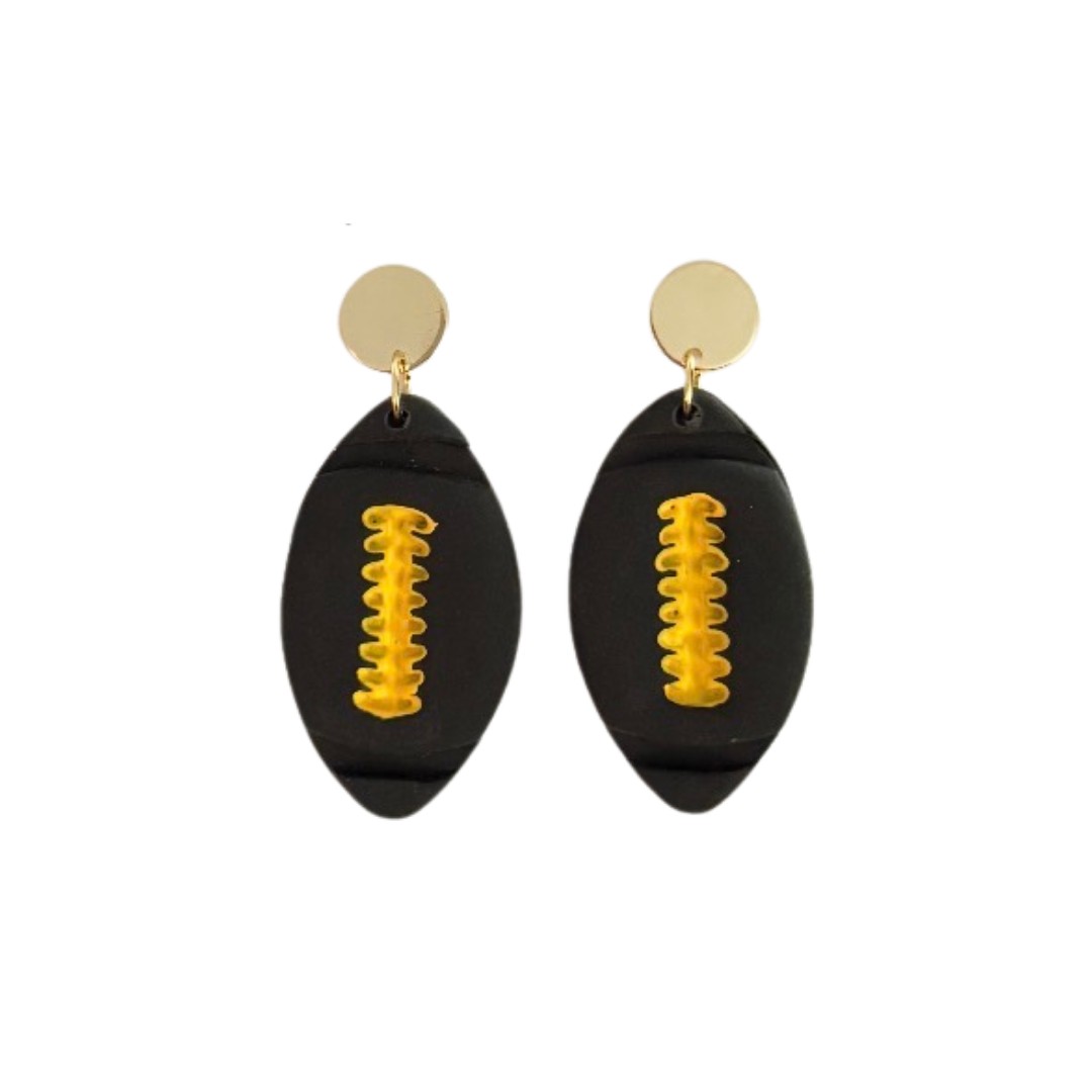 Sweet Tree Football Stud, handcrafted polymer clay earrings
