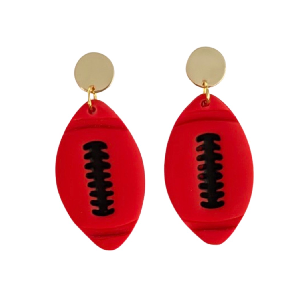 Sweet Tree Football Stud, handcrafted polymer clay earrings