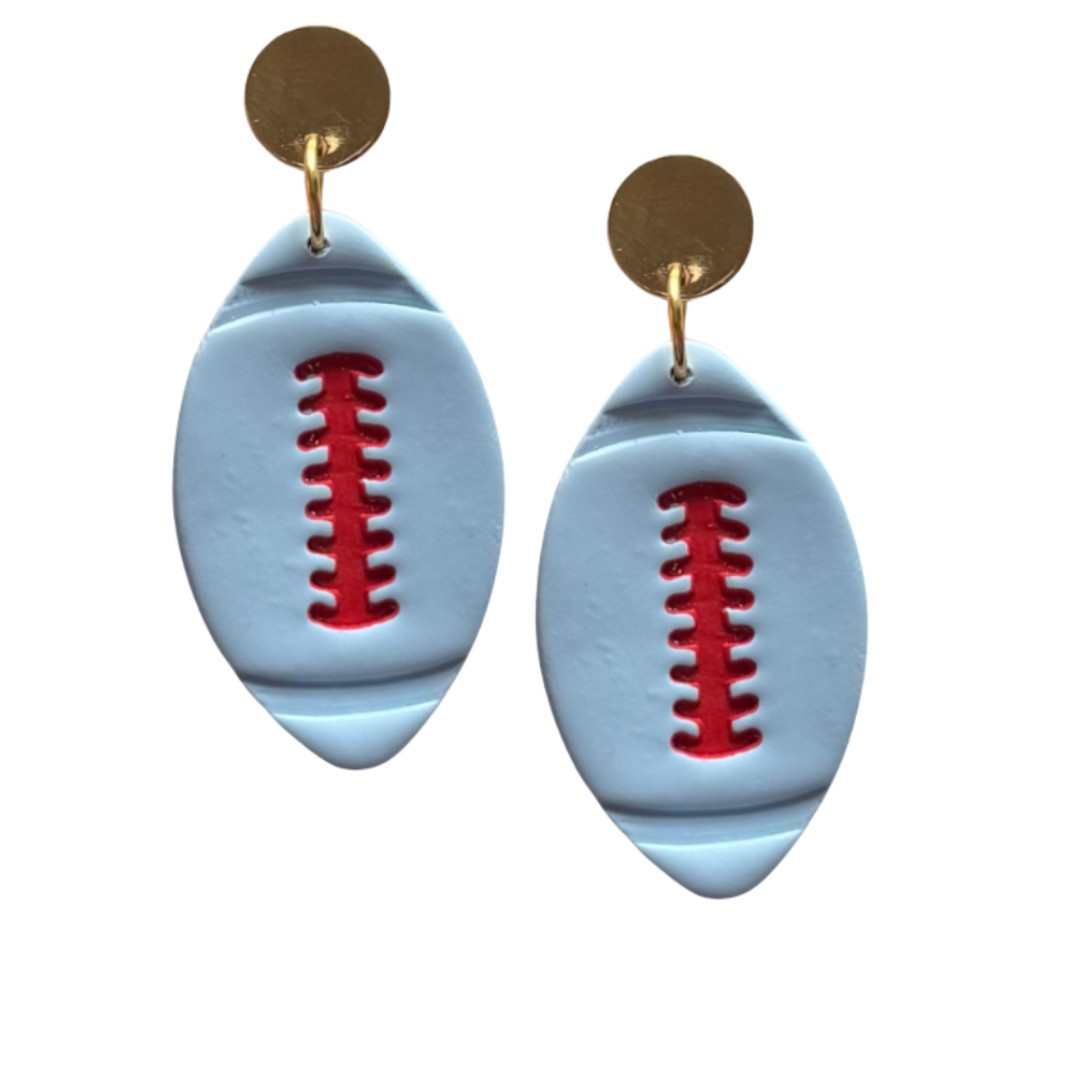 Sweet Tree Football Stud, handcrafted polymer clay earrings