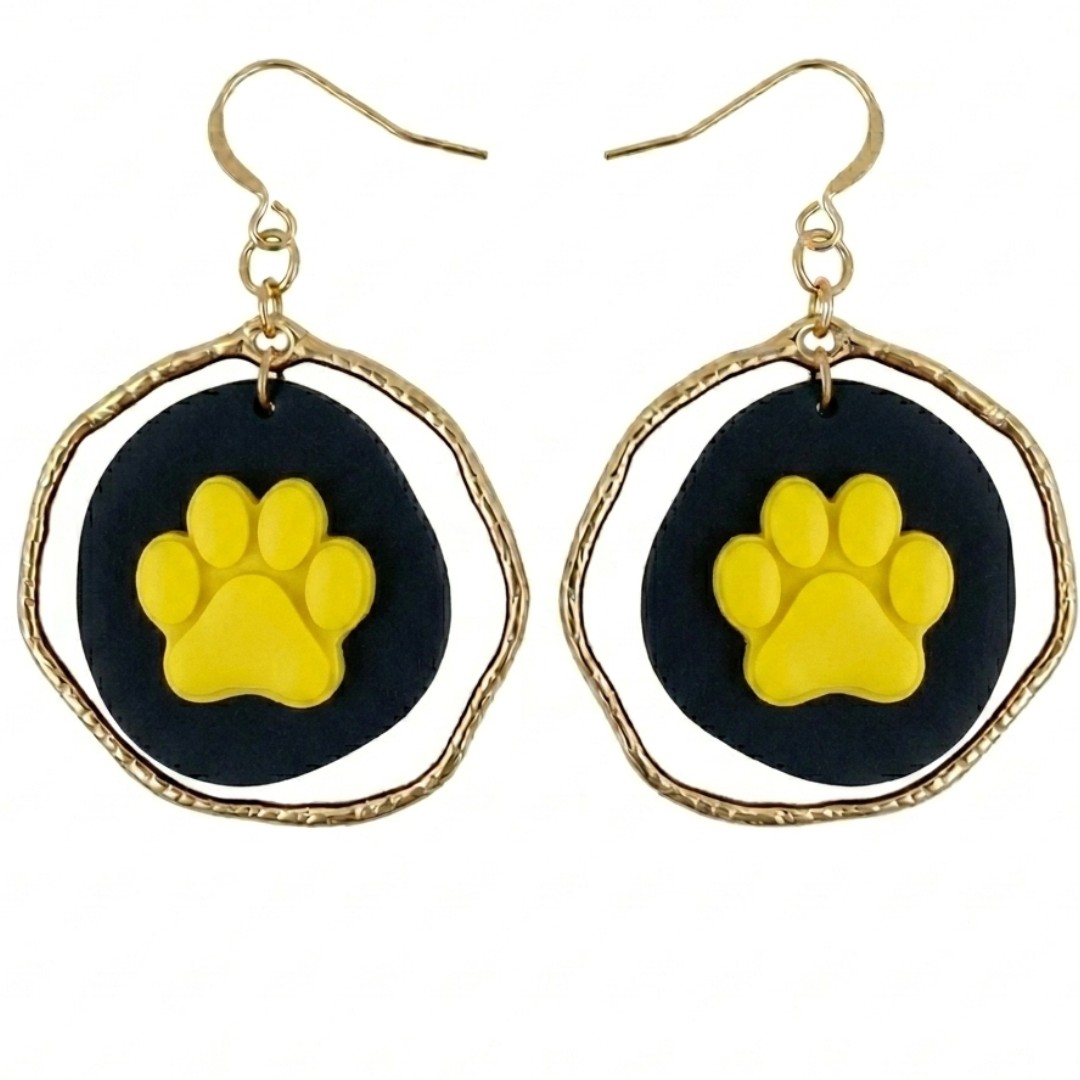 Sweet Tree Paw Print Earring Set, handcrafted polymer clay earrings