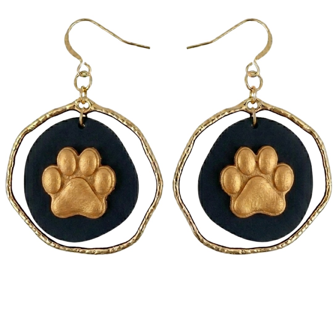 Sweet Tree Paw Print Earring Set, handcrafted polymer clay earrings