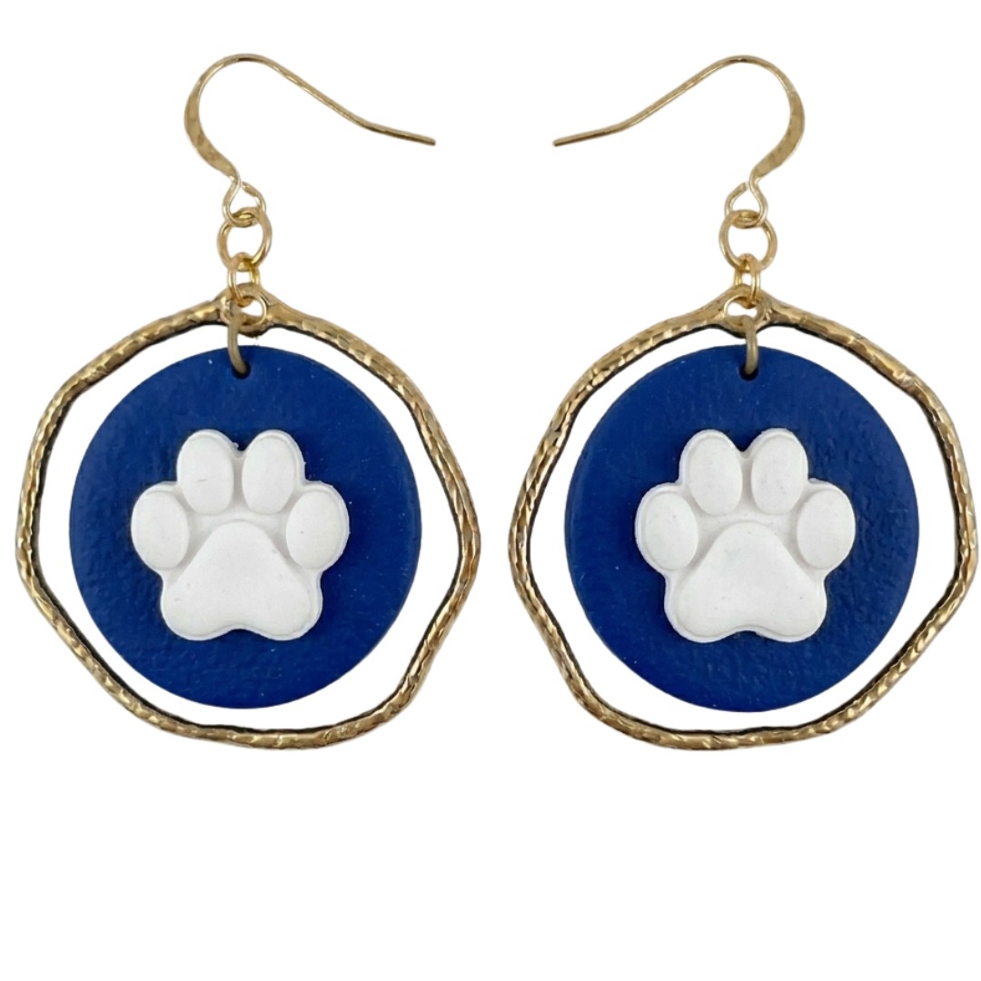 Sweet Tree Paw Print Earring Set, handcrafted polymer clay earrings