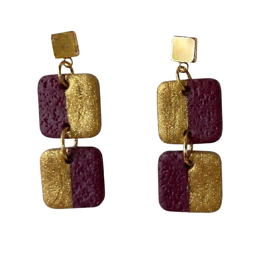Sweet Tree Nell, handcrafted polymer clay earrings