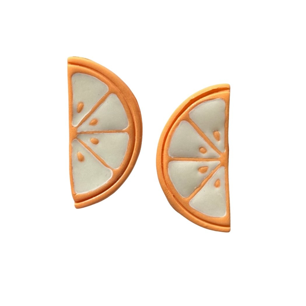 Sweet Tree Orange Slices, handcrafted polymer clay earrings