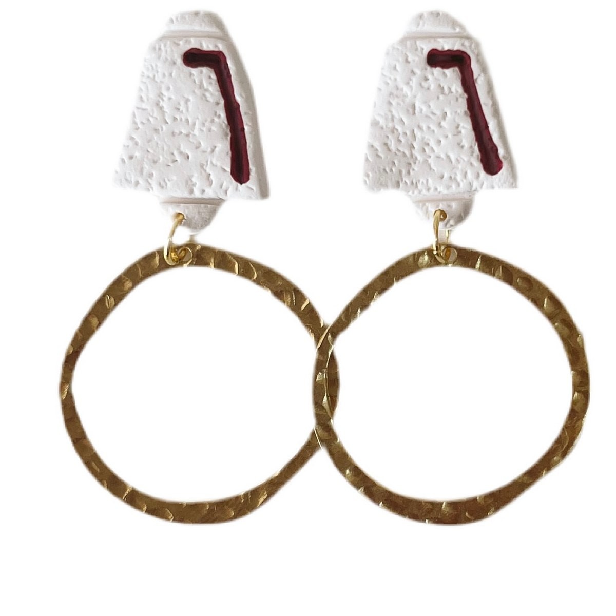 Sweet Tree Cow Bell, handcrafted polymer clay earrings