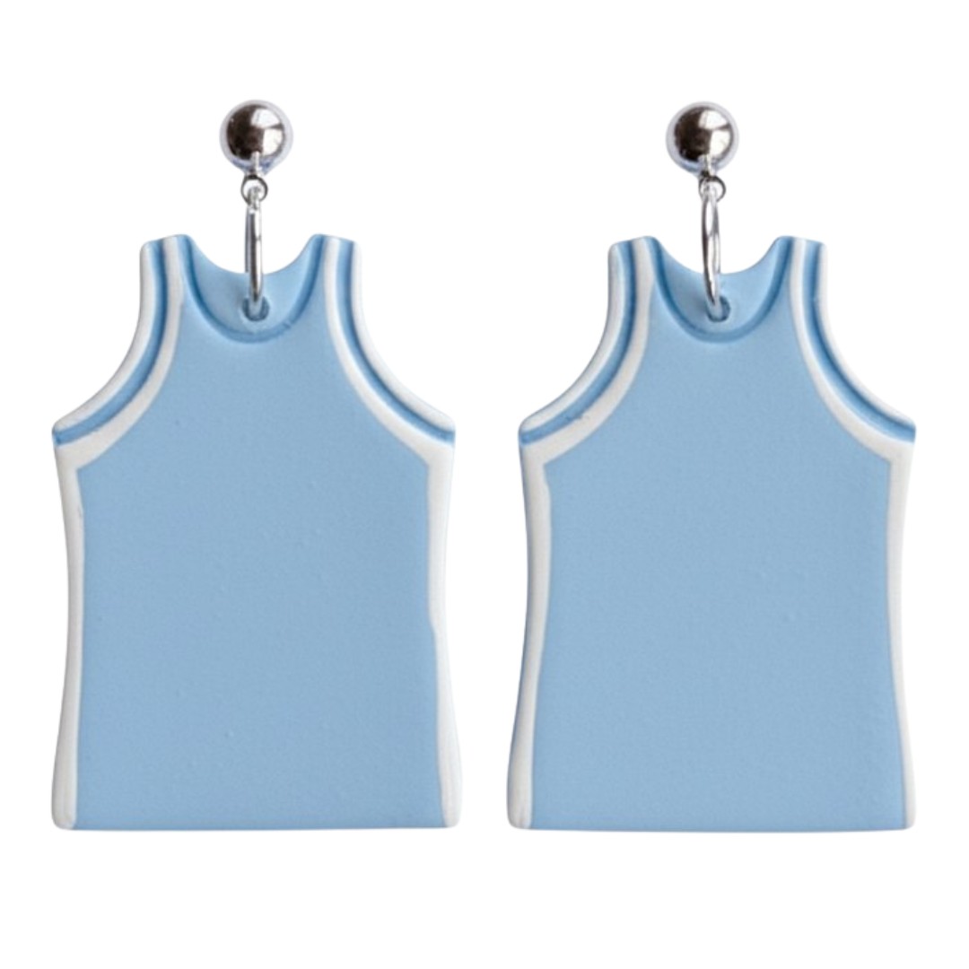 Sweet Tree Basketball Jersey, handcrafted polymer clay earrings