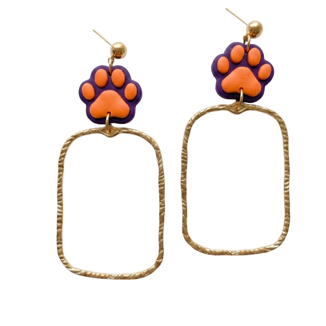 Sweet Tree Purple & Orange game day earrings