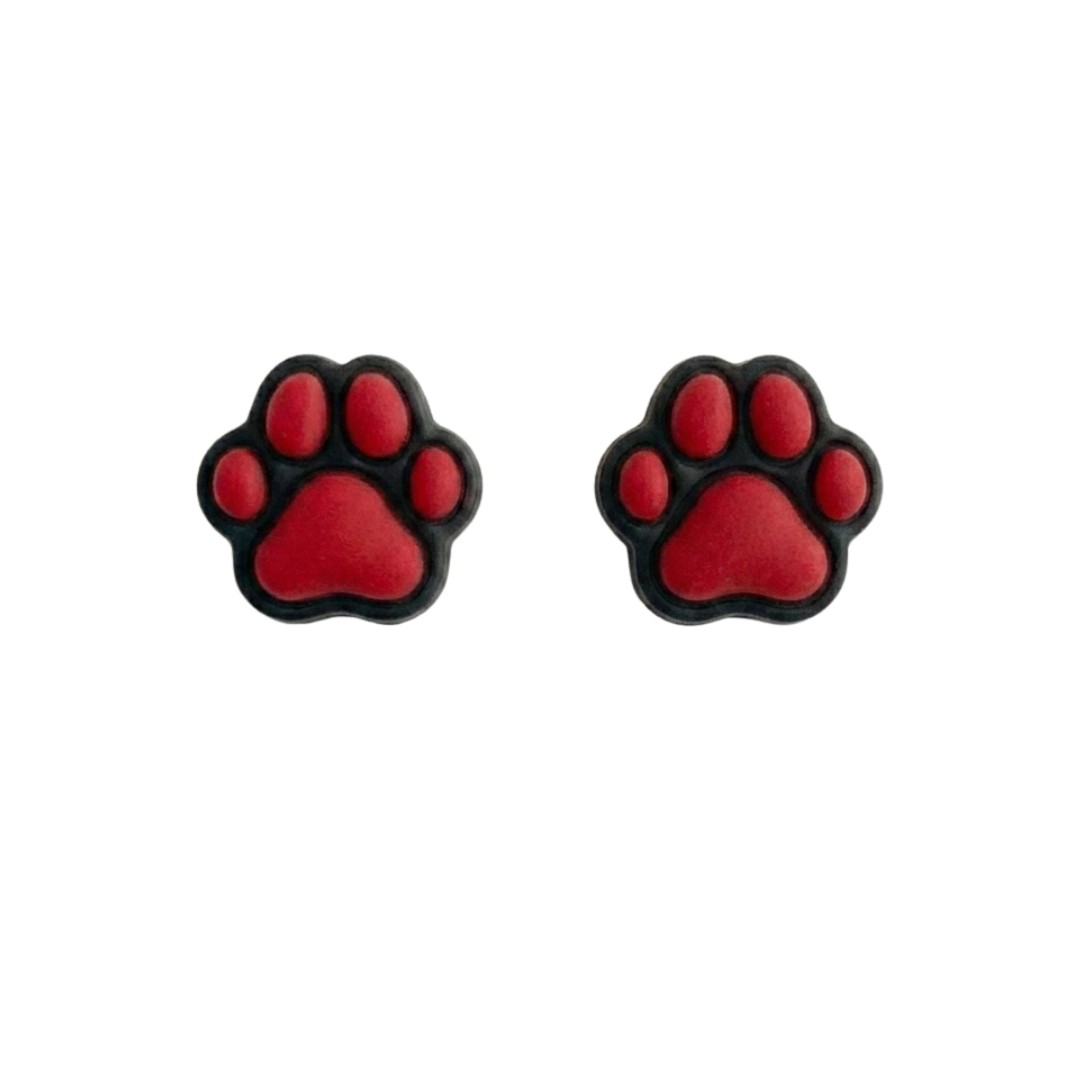 Sweet Tree Paw Print Studs, handcrafted polymer clay earrings