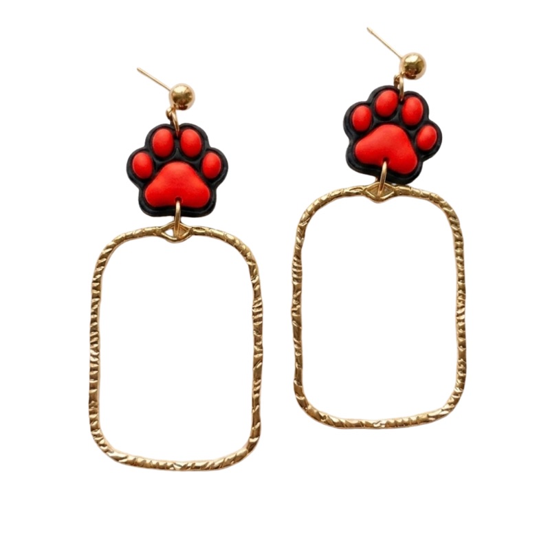 Sweet Tree Red & Black game day earrings