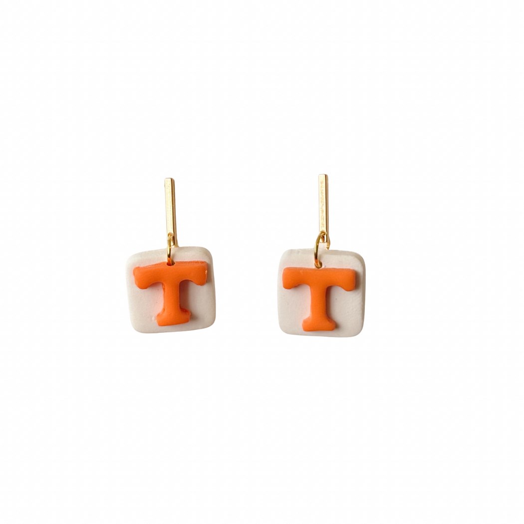 Sweet Tree T Bar Stud, handcrafted polymer clay earrings